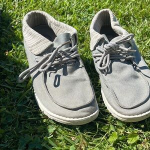 Hey Dude Gray Boat Shoes with Minimalist Design